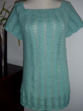 #193 Aqua cotton long lace shirt