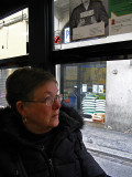 Margaret on the bus to Firenze trainstation .. 1338