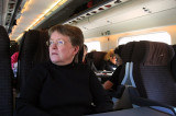 Margaret on the Eurostar enroute to Roma ..3160