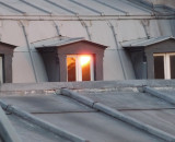 April sunrise reflect on Paris roofs