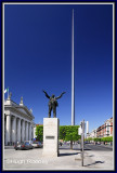  Ireland - Dublin - Jim Larkin and the Spire with the GPO in OConnell Street