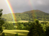 Herefordshire Beacon with rainbows