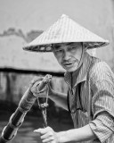 Boatman in the Chineese Water City of Zhujiajiao