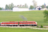 The RJC dinner train, Westbound on the LL Branch behind the world famous Calumet horse farm 