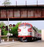 RJC 1940 leads the dinner train under the NS mainline, and up the new connection from the  former L&N yard to the LL Branch 