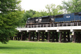 NS 168 crosses the new bridge at Shelbyville 