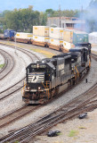 NS 2566 passes CT tower as they enter Debutts Yard