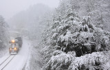 Heavy, wet snow clings to the trees as 223 rolls South. This storm would knock out power to Thousands later in the day 