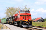 NS 8114 leads train 387 by the infamous Rock City barn near Bulls Gap