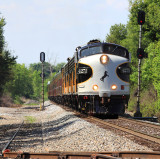 The outbound Derby train leaves Talmage after meeting a Westbound 