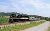 S&A 1065 is having no trouble lifting the passenger train up the mountain near Shawsville