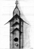 Ogunquit, Maine Birdhouse, pencil on paper