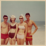 Howie Jan Jean Bob - at beach about 1968