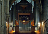 Organ and organist (in mirror)