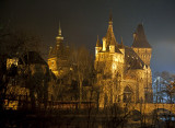 Vajdahunyad Castle at night