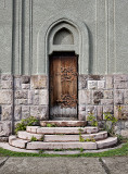 Synagogue, well worn door