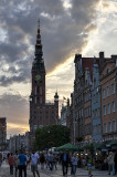 Długi Targ, still a lively place at sunset