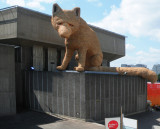 Straw Statue of a Shy Fox