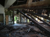 Kupari hotel roof beams blown in during war