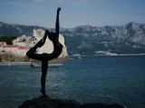 Dancing girl statue Budva Mogren beach