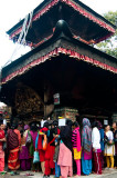 Worshippers at a suburban temple