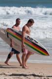 Surfers on Mooloolaba Beach