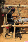 Eng tribal weaver at her loom