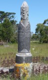 Lichen-covered obelisk, Alberton Cemetery