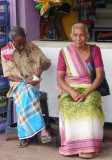 Weary shoppers, market