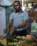 Making kottu roti, Kandyan Muslim Hotel
