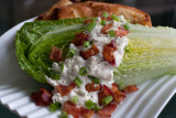Romaine Wedges with Warm Bacon and Blue Cheese Dressing