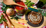 Jimmys Pecorino Sausage with Ingredients for Sugo Finto Pasta Sauce
