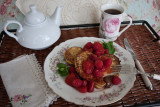French Toast Hearts with Nutella, Strawberries,  and Raspberries