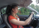 A DRIVING LESSON FOR GRANDDAUGHTER MIRI  -  STILL IMAGE, TAKEN WITH THE GO-PRO HERO2