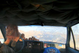 Ice all over the inside windows of my jeep .