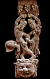 Shiva Parvati carved eave support