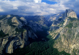 U-shaped valley of Tenaya Creek viewed from Glacier Point, Yosemite National Park, CA