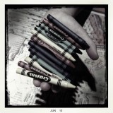 handful of crayons