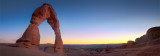 Delicate arch sunset panorama