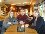 Fath, me, and Linda at breakfast in Halls Gap