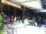 Pam at Palm Beach, north of Sydney - nice outdoor jazz trio