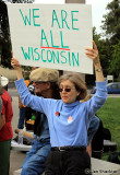 Grace Marvin of Chico, Prof. Emeritus CSUC, in solidarity with union workers who have recently come under scrutiny in Wisconsin
