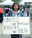 United we bargain. Divided we beg.