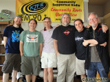 Boris Garcia from left: Bud Burroughs, Bob Stirner, KZFR GM Rick Anderson, Tom Hampton, Stephe Ferraro, Jeff Otto