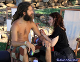 Getting a henna tattoo