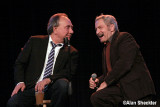 Will Durst and Michael Parenti field questions from the audience