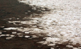 Salt crusts amid tiny area of water at Badwater Basin