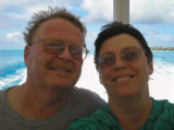 Gaylen and Patti after snorkeling(wet heads)