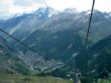 Zermatt. Going down to Zermatt from the Schwarzsee