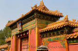 Ancient building in inner court decorated with gold and green tiles Forbidden City Beijing